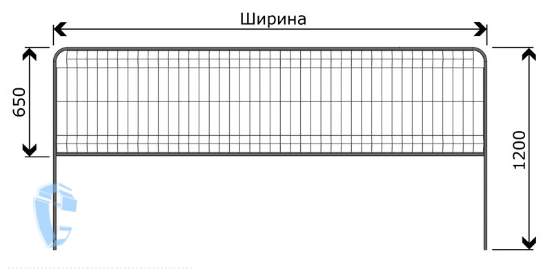 Эскиз ограждения. Столб без фланца
